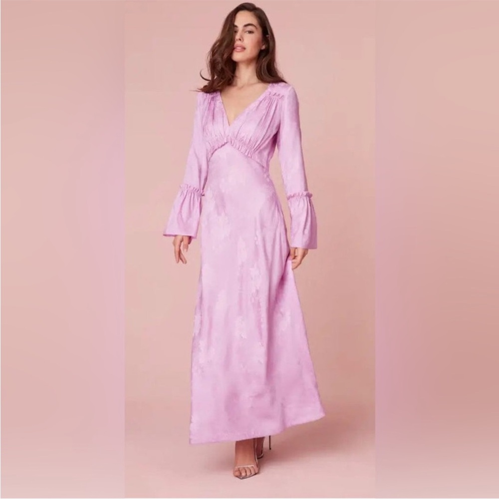 LoveShackFancy Lavender Long Sleeve Dress